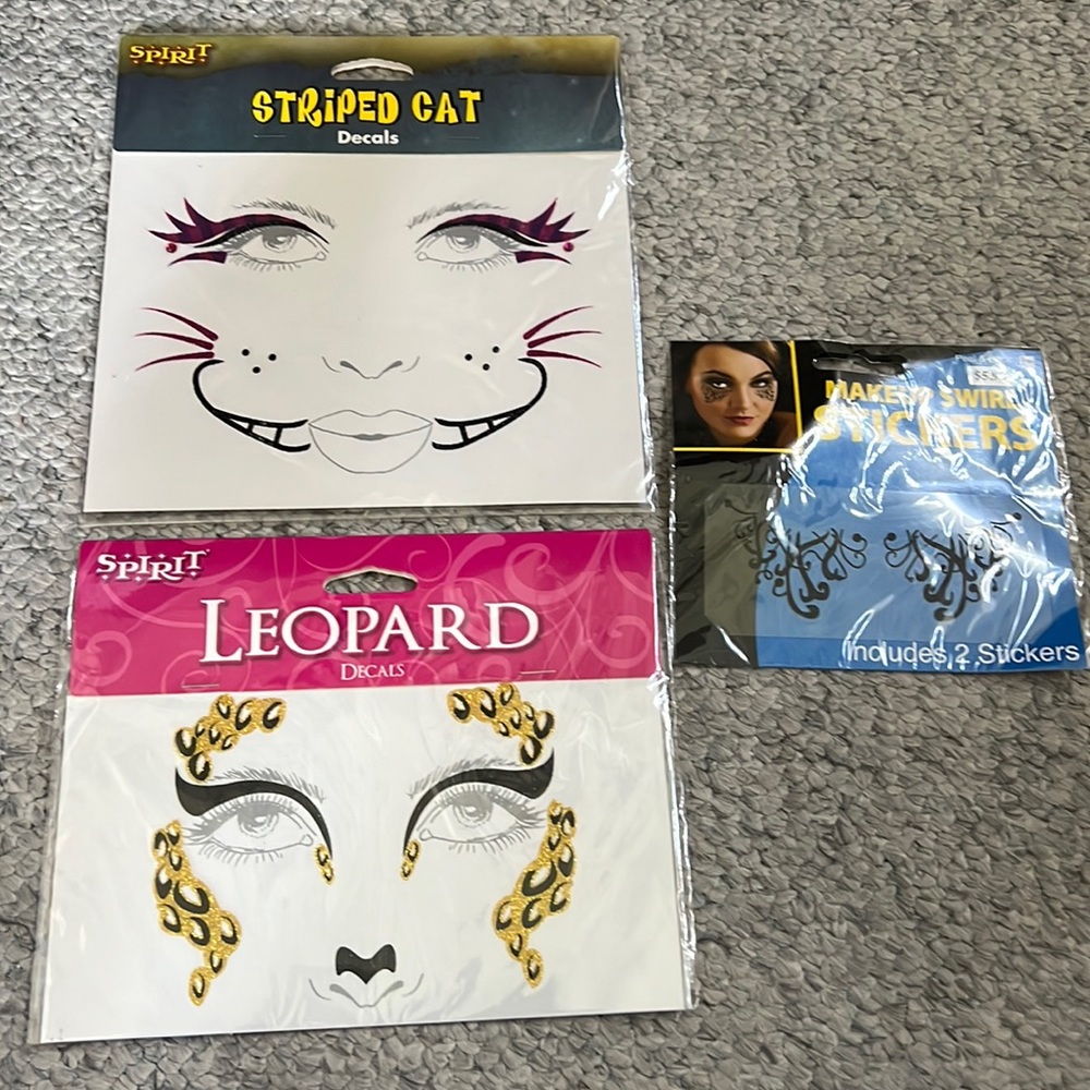 Spirit Halloween - face decals - new in wrapping